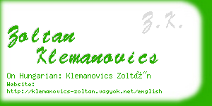 zoltan klemanovics business card